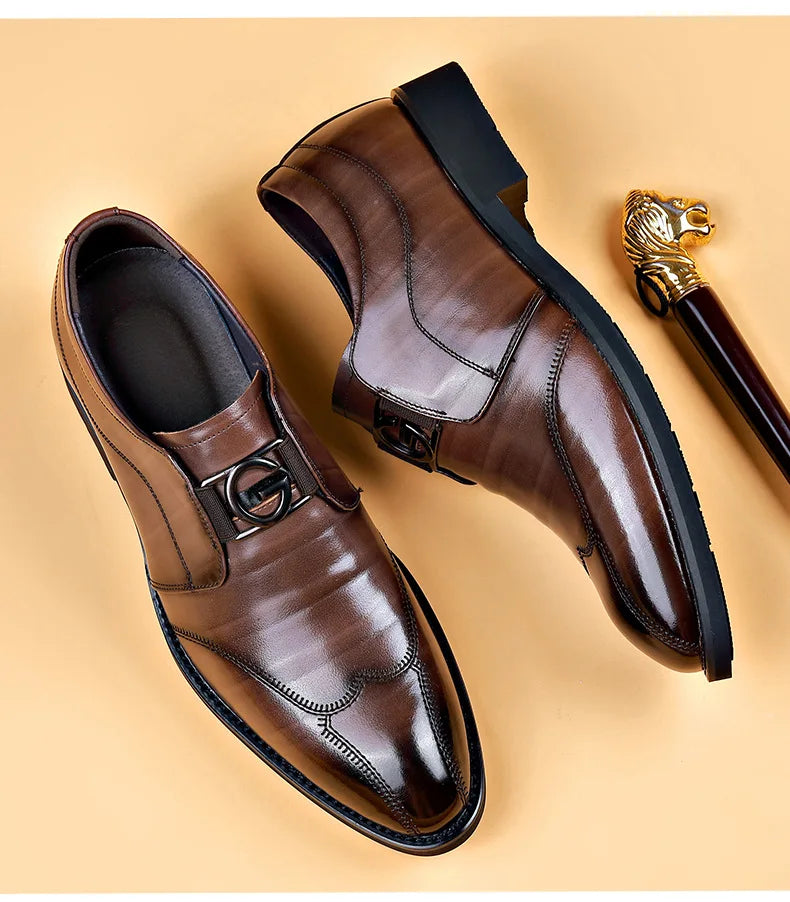 Hjemix | Herresko i lær Stilige herresko Spisse Oxford bryllups lær herresko Gentlemans kontorsko