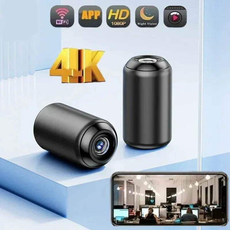 Hjemix | Mini 1080p trådløs innendørs sikkerhetskamera med nattsyn og appkontroll