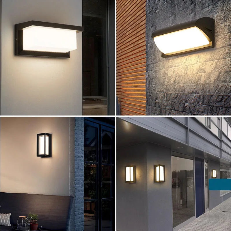 Hjemix | LED vegglampe med radar bevegelsessensor – 16W vanntett lys for innendørs og utendørs bruk, kaldt og varmt hvitt lys, AC85-265V