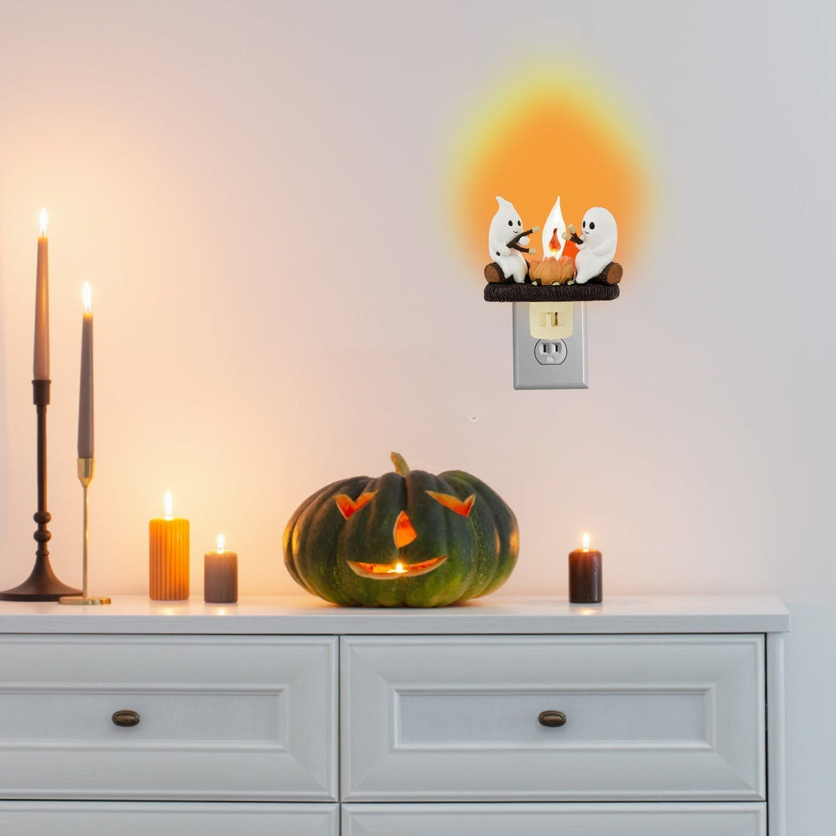 Hjemix | 👻 Spøkelseshbål med flakkende nattlys 🎃 ❤️🔥