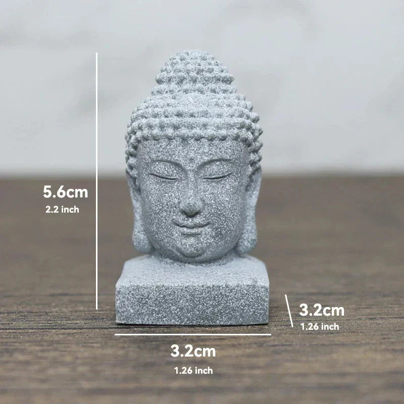 Hjemix | Buddha Stein Statue Liten Buddhiste Munker Tibetansk Buddhisme Figurer Zen Hage Ornament Meditasjon Hjem Akvarium Dekorasjon