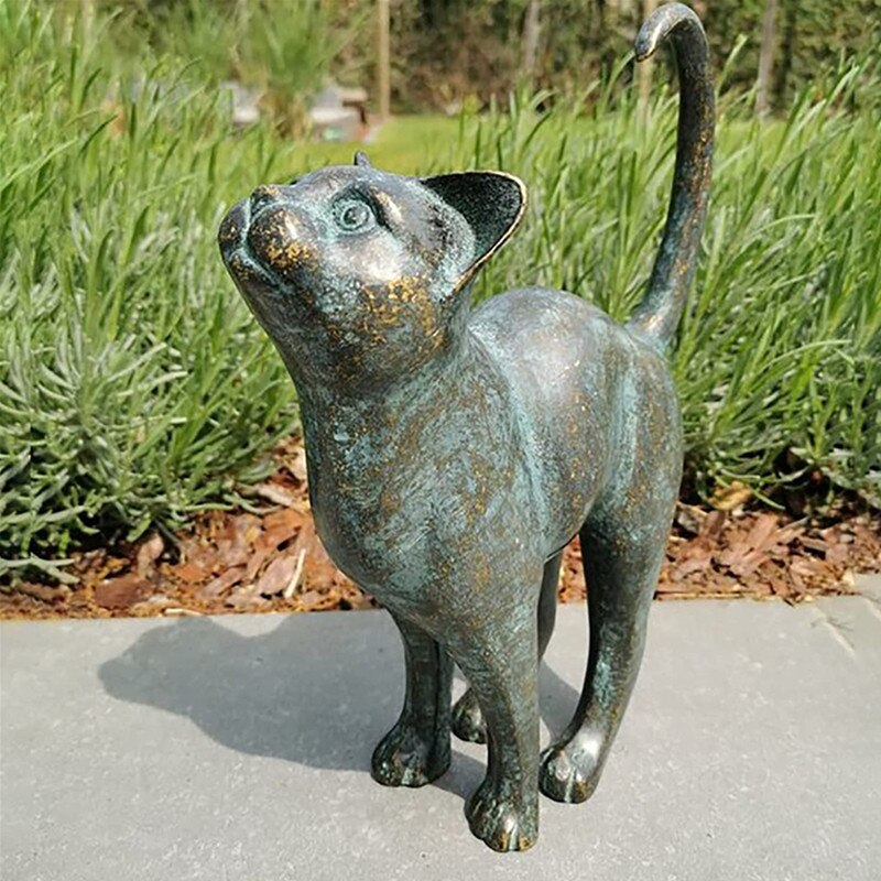 Hjemix | Fortryllende Hage Katt Statuer - Purr-fect Harpiks Dekorasjon