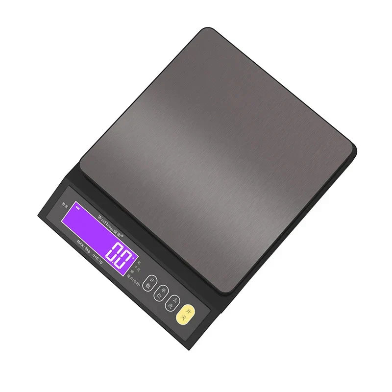 Hjemix | 5 kg/0.1 g og 10 kg/1 g digital elektronisk kjøkkenvekt, LCD-skjerm, helt vanntett rustfritt stål vektsverktøy for baking