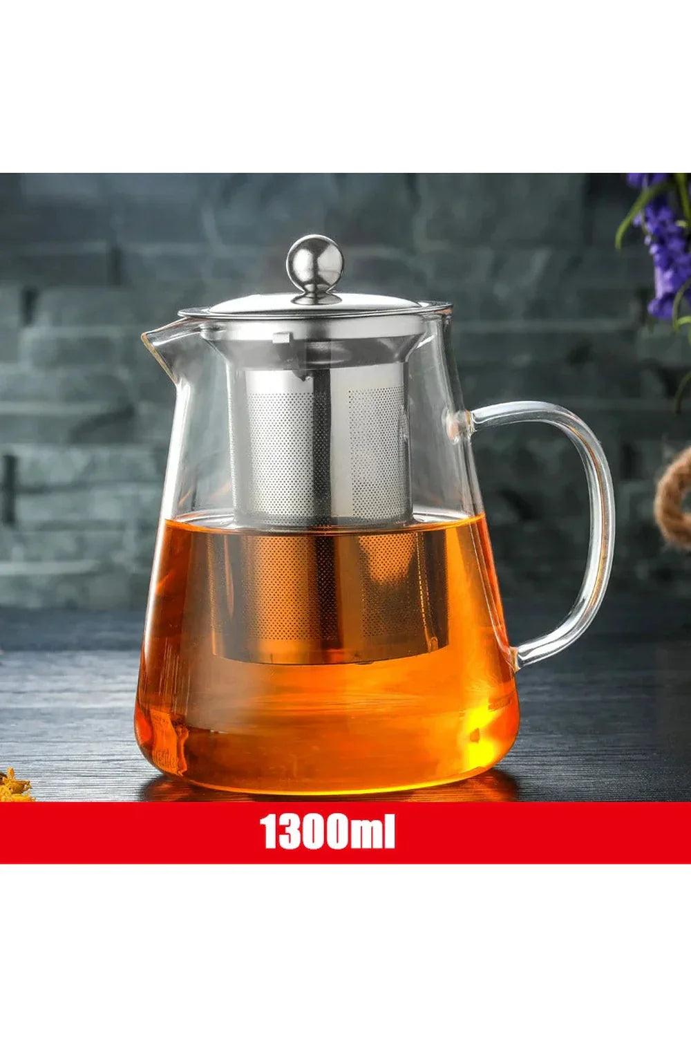 Hjemix | Teapot i glass med infuser i rustfritt stål