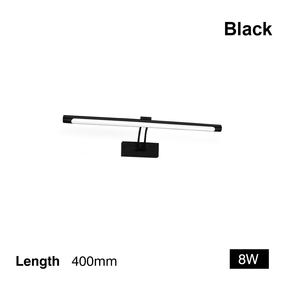 Hjemix | 80-100cm LED vegglampe - Moderne svart/sølv veggbelysning til badet, innvendig montert bilde lys