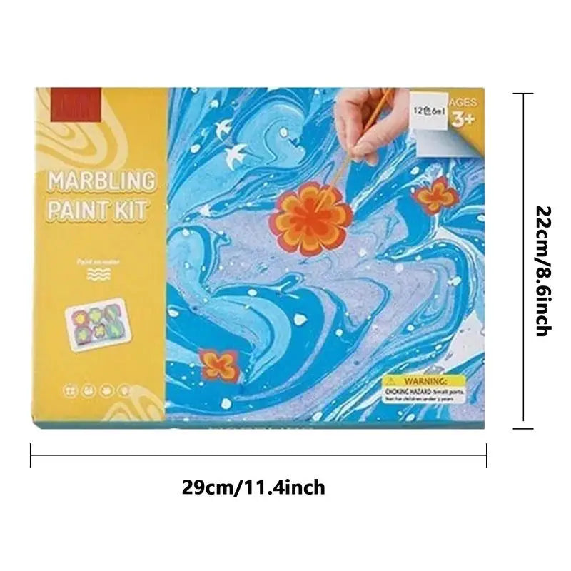 Kids Creative Marbling Paint Set - Morsom DIY Kunst Sett for Gutter og Jenter i Alderen 6-10, Unik Feriegave til Aspiranter Unge Kunstnere
