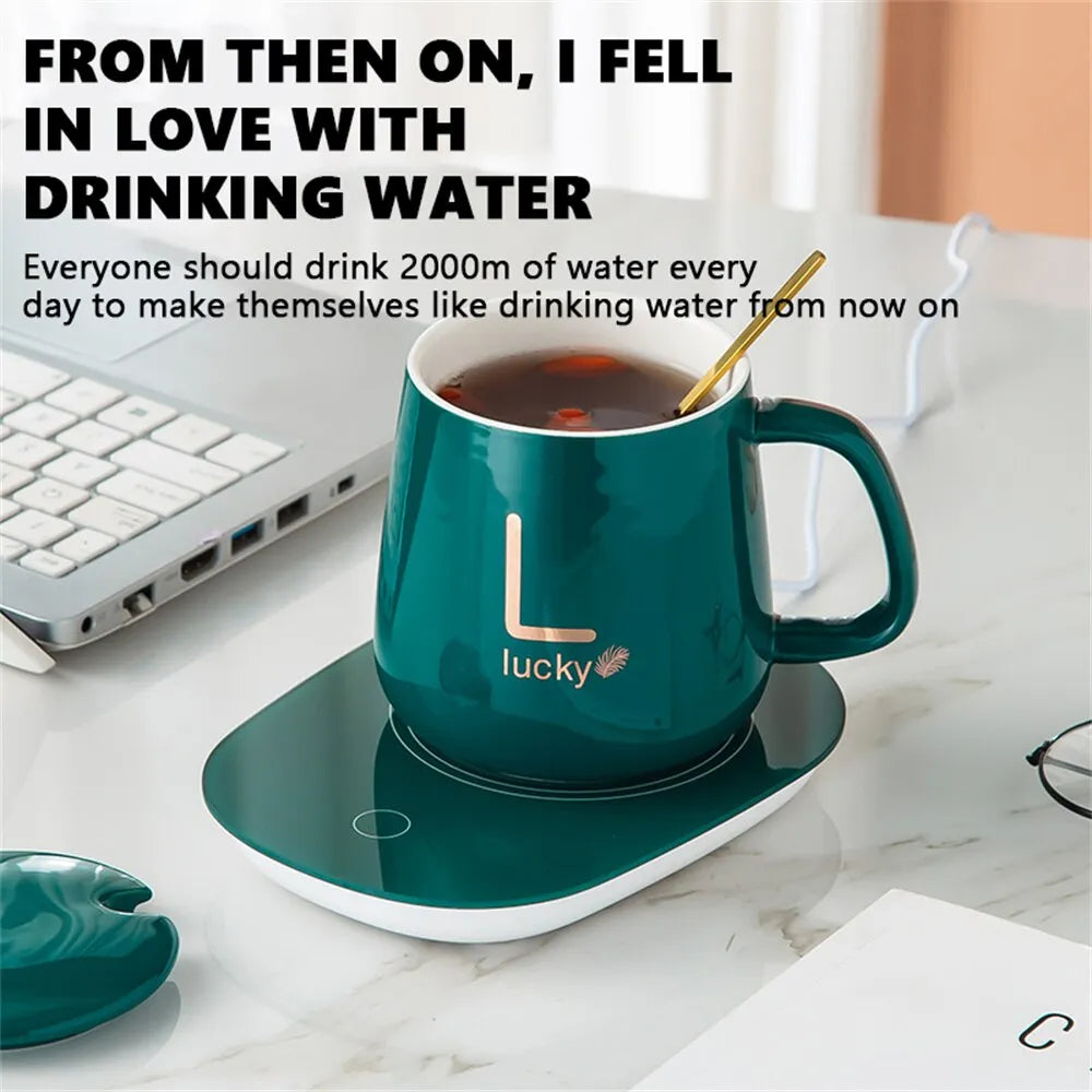 Hjemix | Smart keramisk krusvarmer koppunderlag varmepanel kaffioppvarming elektrisk krussett melk te oppvarming vann hjem kontor gave