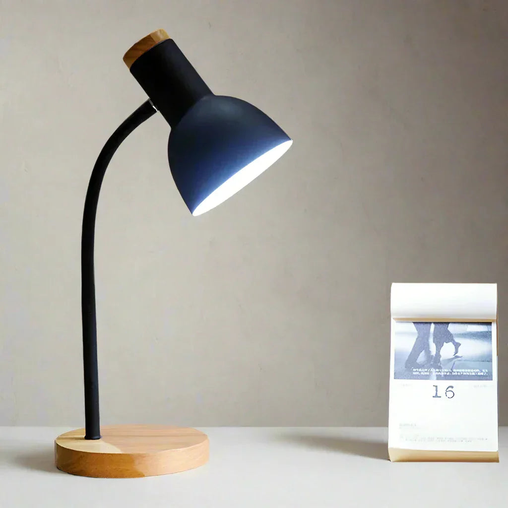 Hjemix | Høst og vinter belysning | Nordisk kreativt trekunst jern LED skrivebordslampe - Moxie