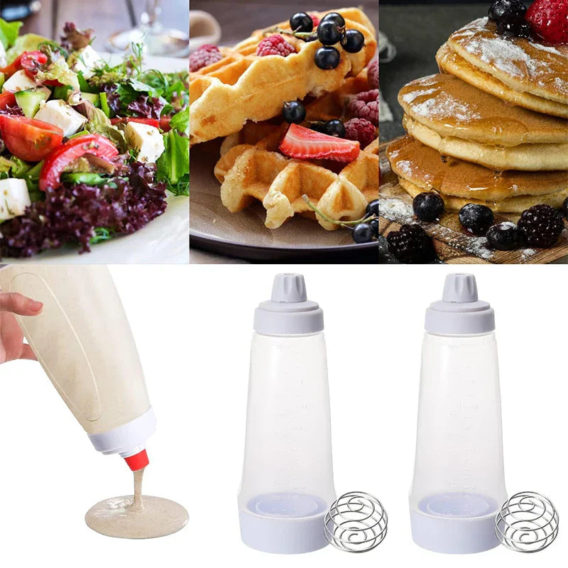 Hjemix | Pancake-deig-dispenser-mikser med BlenderBall-tråddrikk - klemflaske pancake-shaker-dispenser JT194 fra LMETJMA