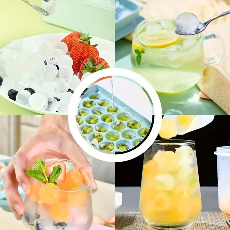 Hjemix | Mini-isterningskopp | 104 hull Rund isballform | Lite knust for å kjøle Bar Cocktail Whiskey drikke | Kaffe Juice kjøkkenverktøy