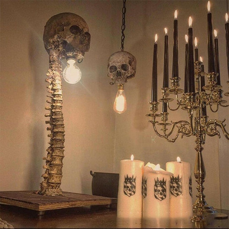Hjemix | Horror Skull med Spine Lampe