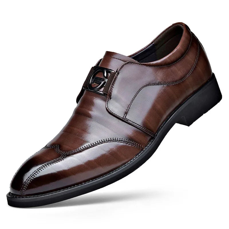 Hjemix | Herresko i lær Stilige herresko Spisse Oxford bryllups lær herresko Gentlemans kontorsko