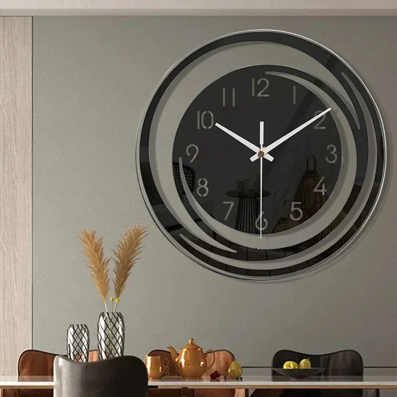 Hjemix | Akryllveggklokke - Skandinavisk design - Svart - Klokke