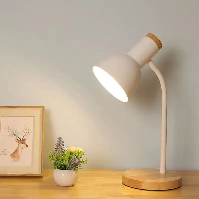 Hjemix | Høst og vinter belysning | Nordisk kreativt trekunst jern LED skrivebordslampe - Moxie