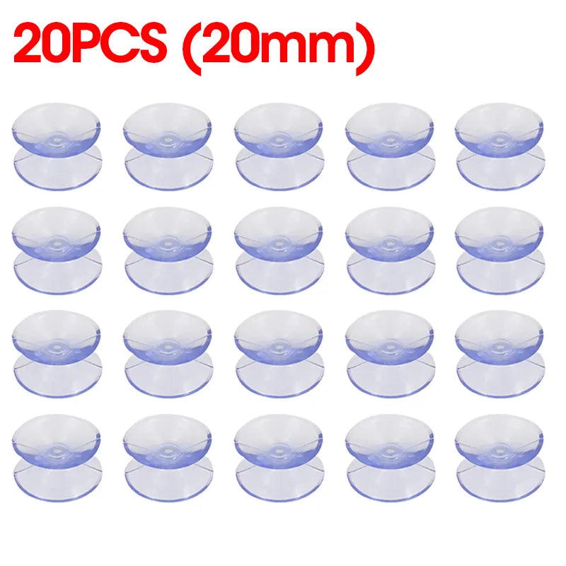 Hjemix | 5/20PCS Dobbelt-sidede plast sugekopper - Rutsjesikre klare vakuumsugere for glass, bilvinduer, bordplater, DIY såpeholder