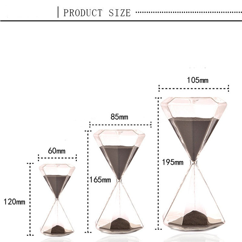 Hjemix | 5–60 Minutters diamant sandglass, sandglass, sandglass, barnegave, sandglass, hjemmeinnredning, tilgjengelig i flere fargealternativer