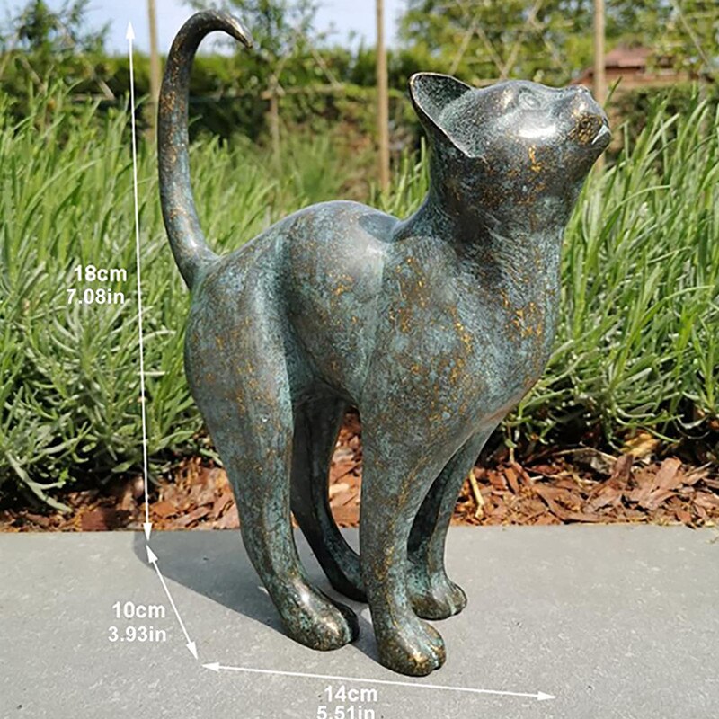 Hjemix | Fortryllende Hage Katt Statuer - Purr-fect Harpiks Dekorasjon