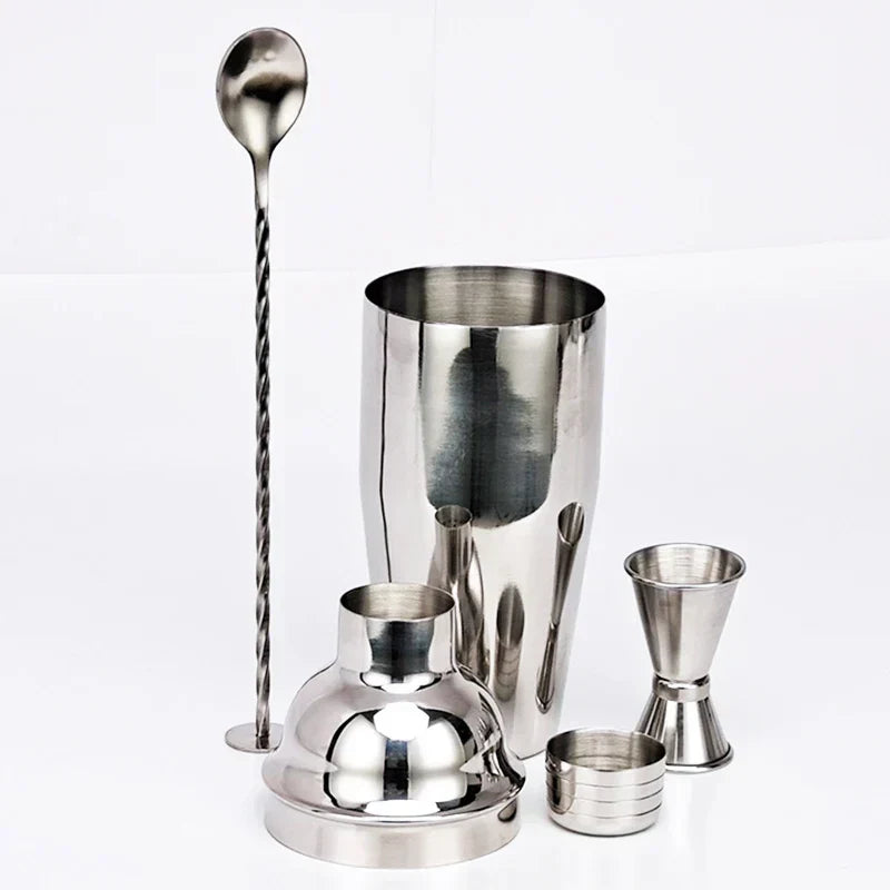 Hjemix | 550 ml/750 ml Rustfritt Stål Cocktail Shaker Mixer Drink Bartender Sett Bar Sett Verktøy Med Vin Stativ Verktøy for Fødselsdagsgave