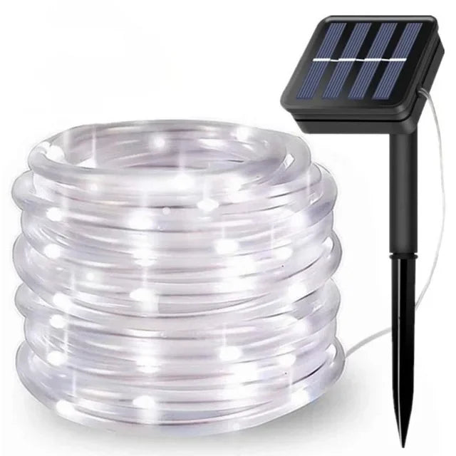 Hjemix | LED solcelle string lys - utendørs vanntette lys for jul, hage, plen, trær, gjerde og sti dekor