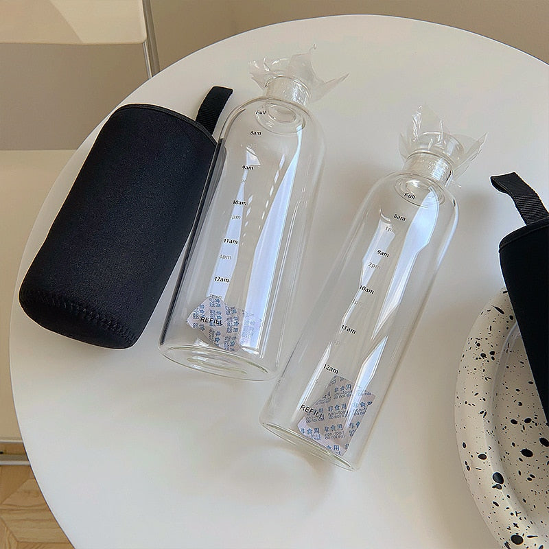 Hjemix | Time Scales varmebestandig glass vannflaske