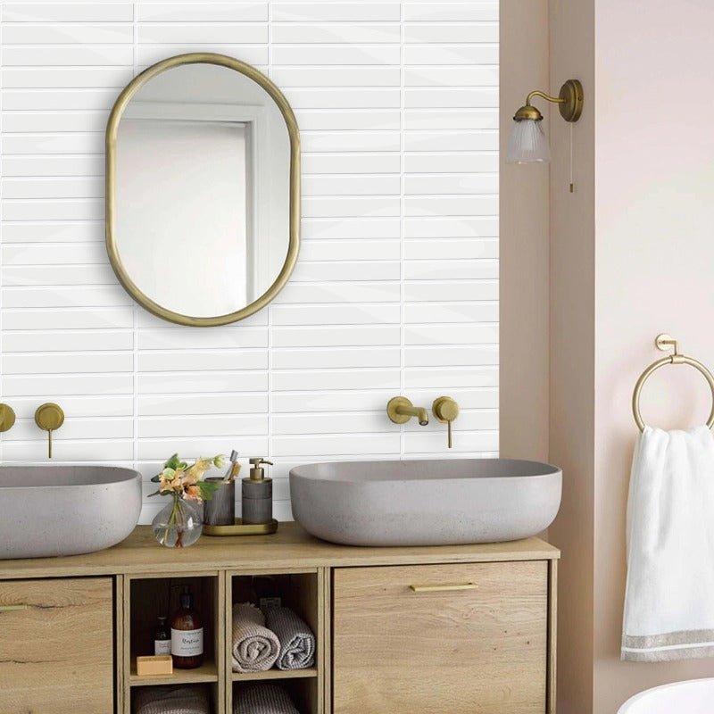 Hjemix | Selvheftende 3D DIY Kit Kat fliser i blank hvit