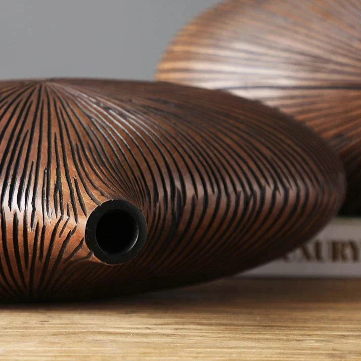 Hjemix | ClayAura Sahara Skulpturert Vase | Håndlaget | Moderne Dekor for Hjem | Elegant Design