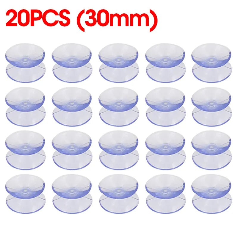 Hjemix | 5/20PCS Dobbelt-sidede plast sugekopper - Rutsjesikre klare vakuumsugere for glass, bilvinduer, bordplater, DIY såpeholder