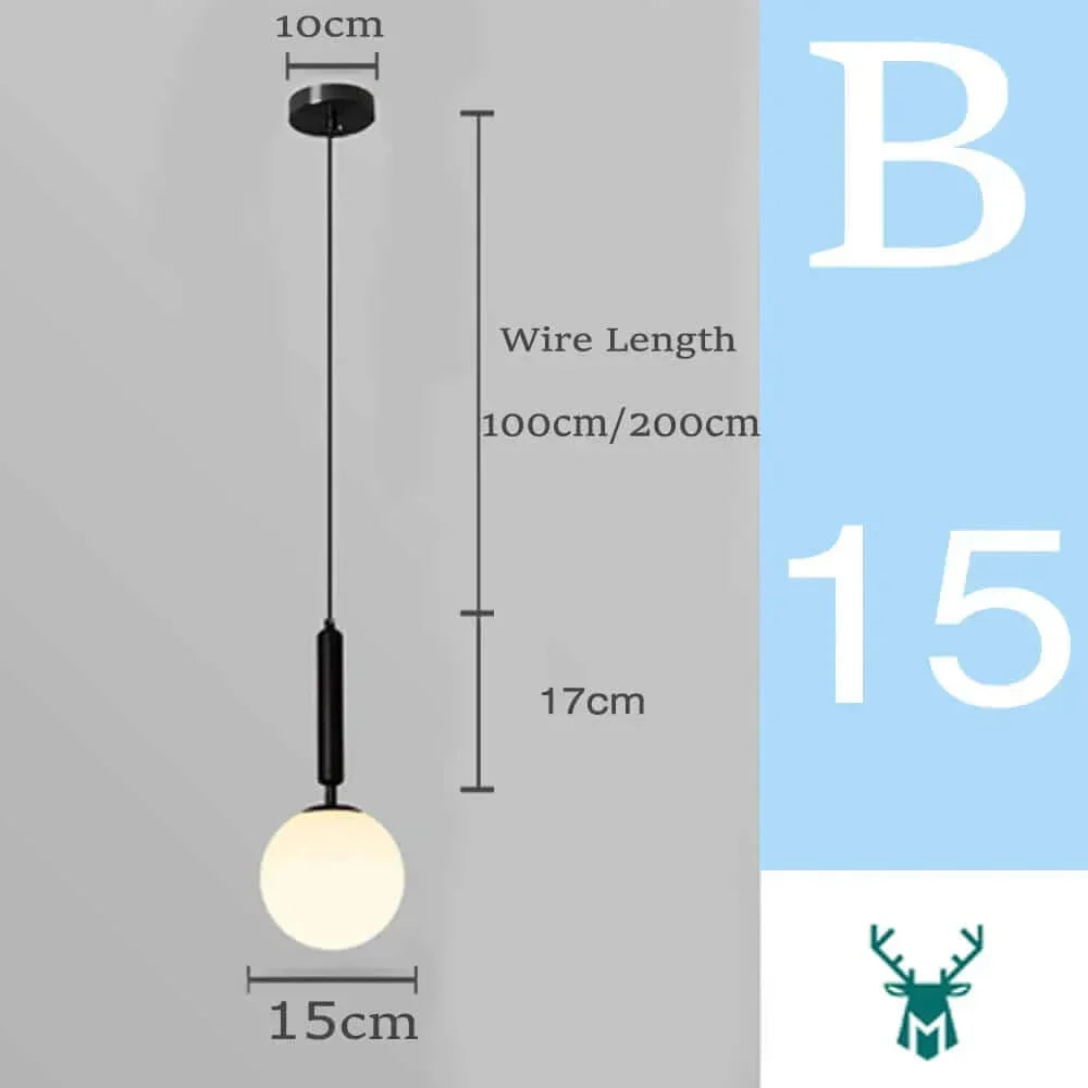 Hjemix | Mid-Century Modern Glass Ball Pendant Light
