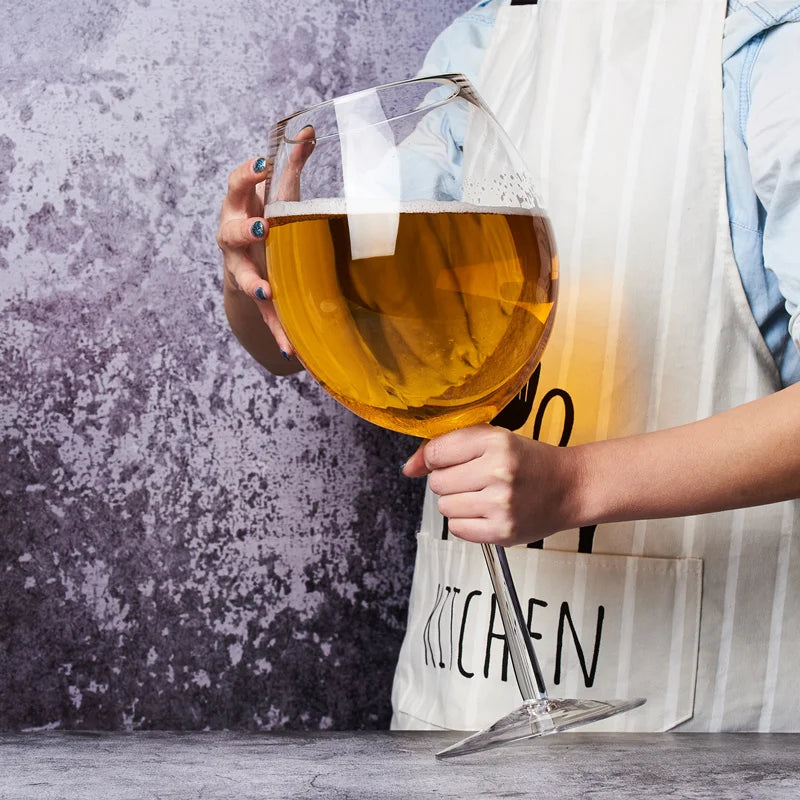 Hjemix | Huge 106 Oz Wine Glass and Beer Mug Combo - 3000ML Extra Large Crystal Glass for Parties, Weddings, and Celebrations