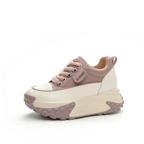 Hjemix | 7 cm Plattform Wedge Sneakers laget av Lær