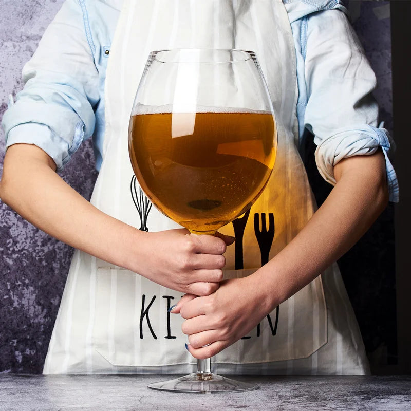 Hjemix | Huge 106 Oz Wine Glass and Beer Mug Combo - 3000ML Extra Large Crystal Glass for Parties, Weddings, and Celebrations