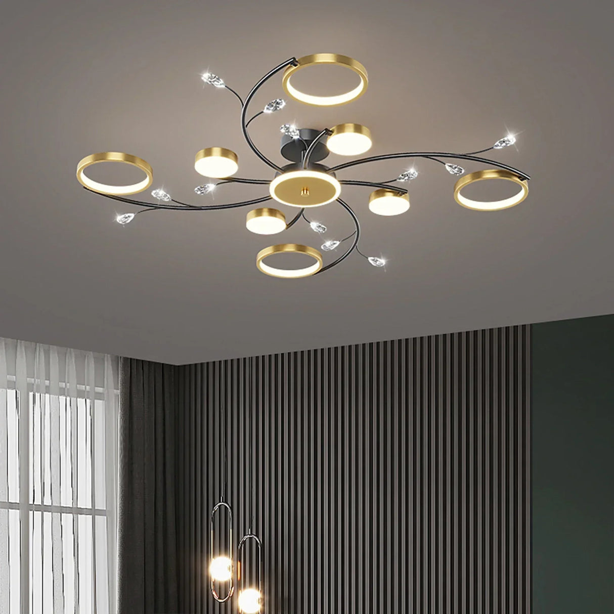 Hjemix | GlowDrape Dimbar Pendellampe | Moderne Design | LED-lampe med Variabel Lysstyrke | Perfekt for Stue & Spisestue