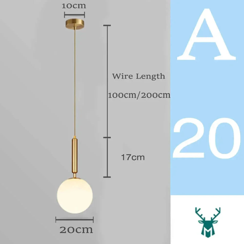 Hjemix | Mid-Century Modern Glass Ball Pendant Light