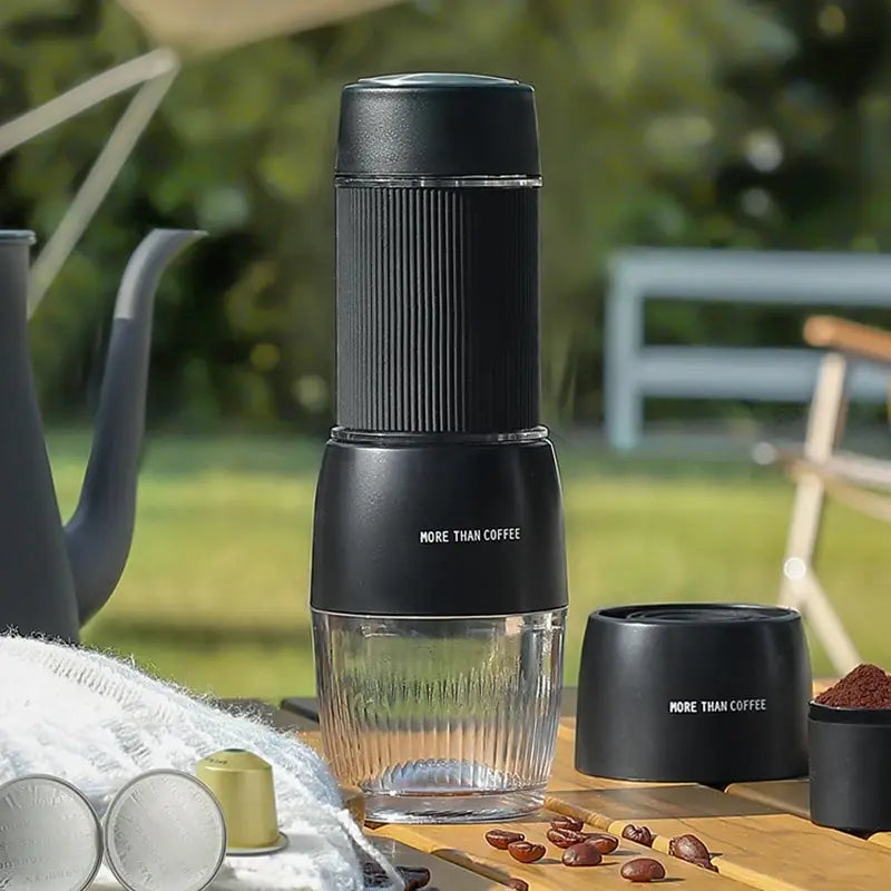 Hjemix | Bærbar Kaffe maskin 18 Bar, Håndtrykkoperasjon, ZZUOM CM101, Kompakt Utdrag for Utendørs Camping Reise Bruk