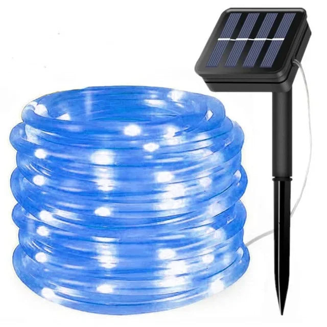 Hjemix | LED solcelle string lys - utendørs vanntette lys for jul, hage, plen, trær, gjerde og sti dekor