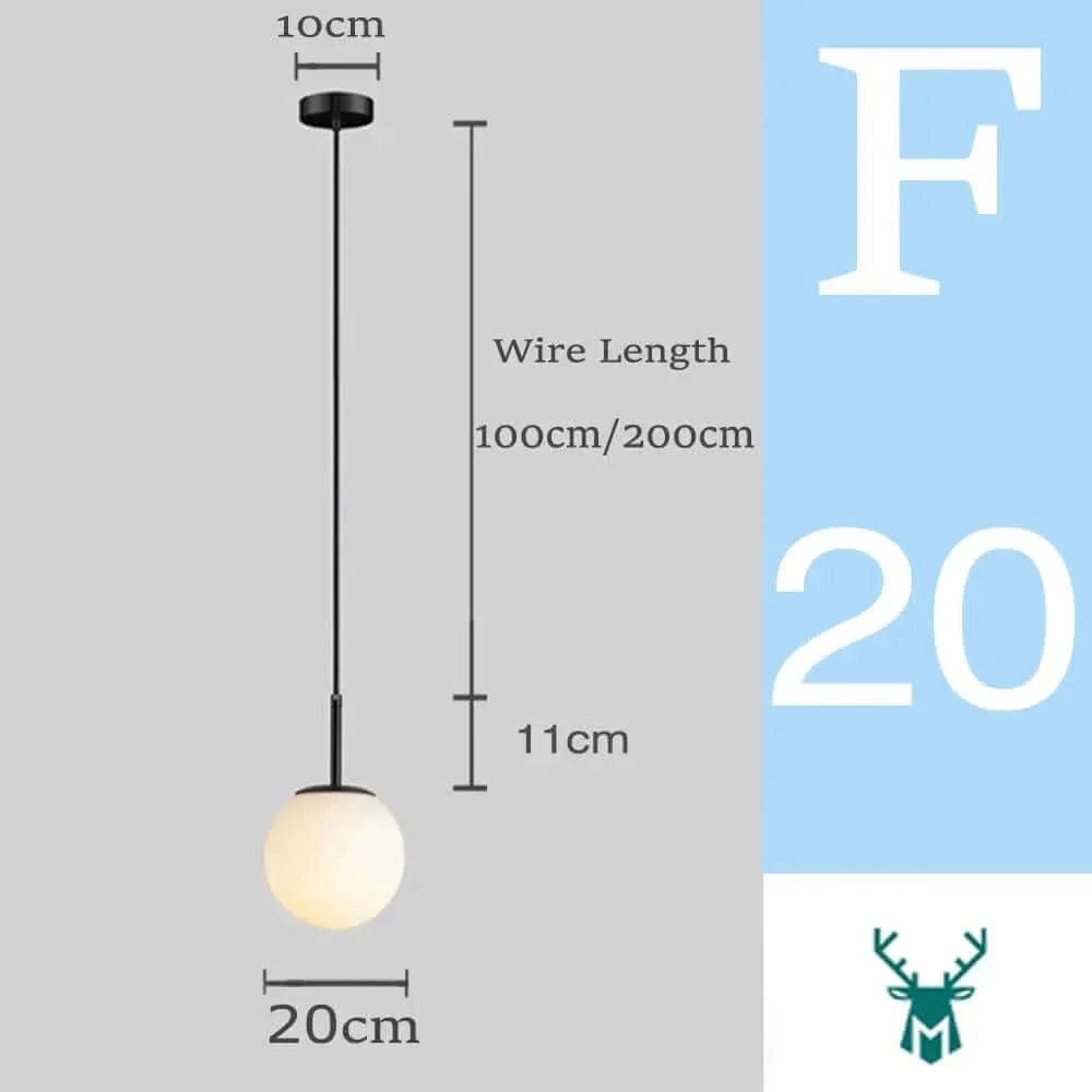 Hjemix | Mid-Century Modern Glass Ball Pendant Light