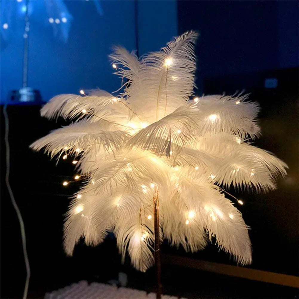 Hjemix | LED Vår Bordlampe Nattlys USB-drevet Fjernkontroll Nattbordlamper