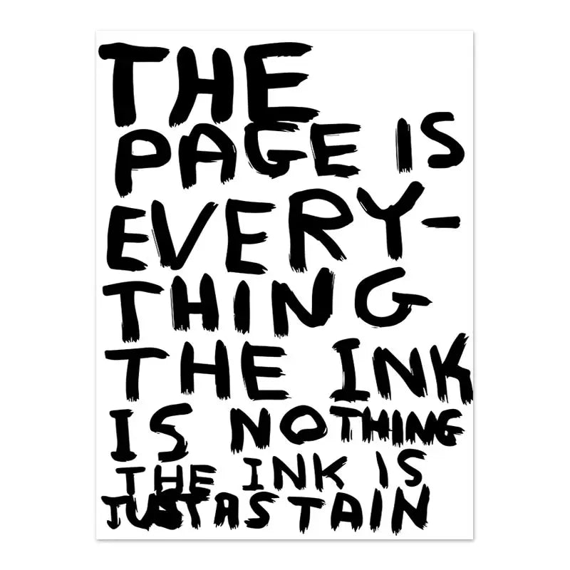 Hjemix | David Shrigley Kanin Katt Vin Kjekks Rask Veggkunst Abstrakte Trykk Lerret Maleri Nordisk Plakat Bilder Stue Dekor