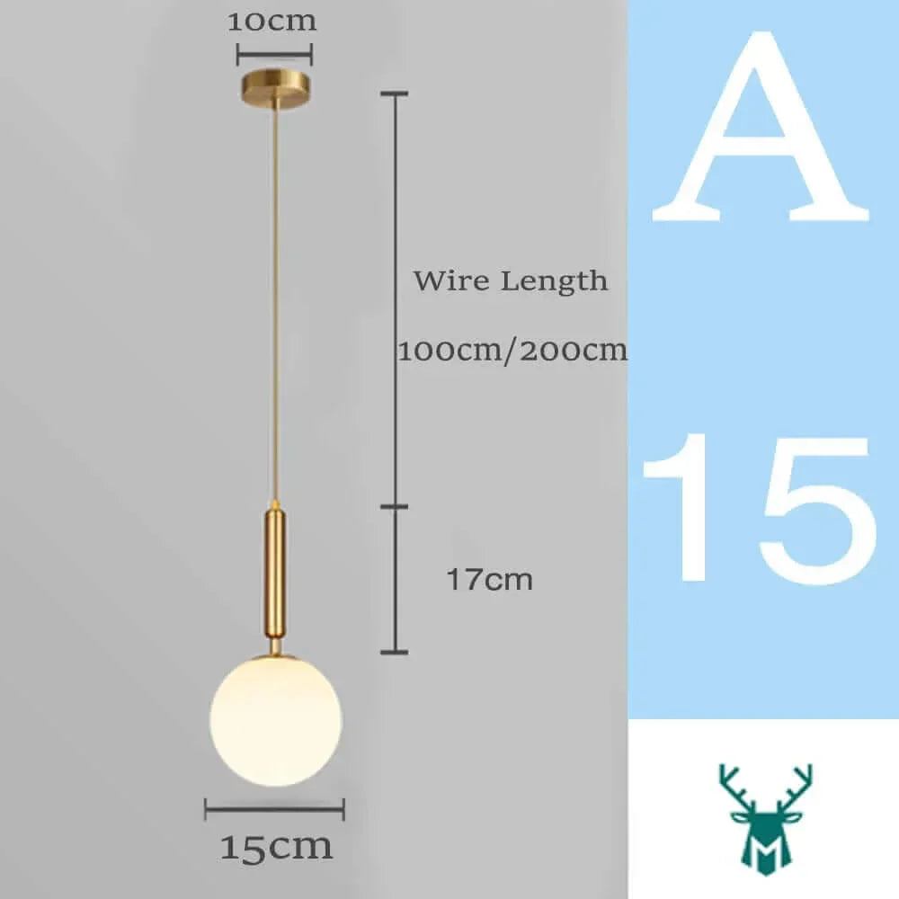 Hjemix | Mid-Century Modern Glass Ball Pendant Light