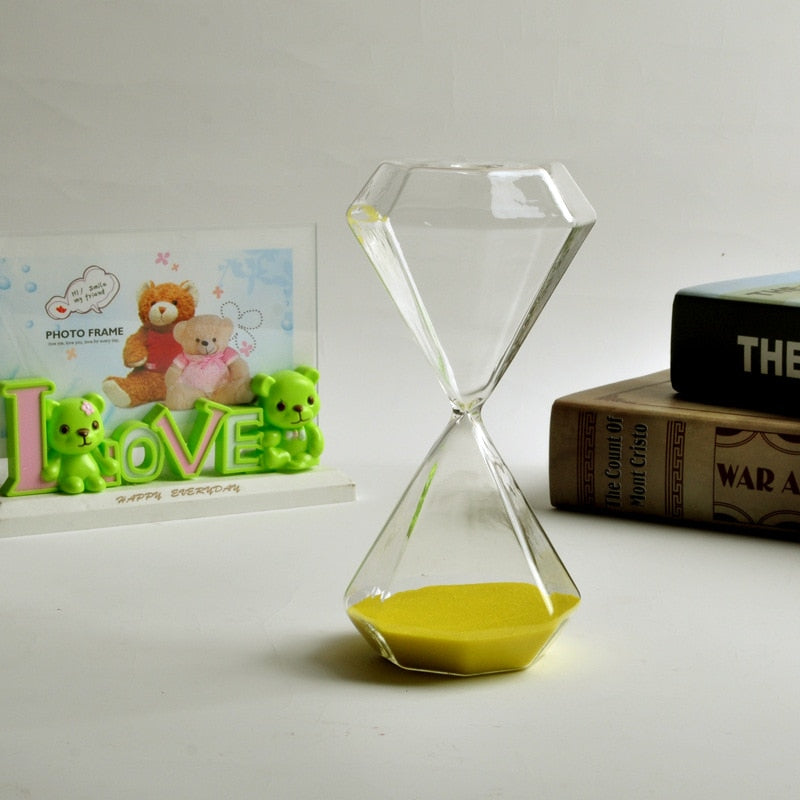 Hjemix | 5–60 Minutters diamant sandglass, sandglass, sandglass, barnegave, sandglass, hjemmeinnredning, tilgjengelig i flere fargealternativer