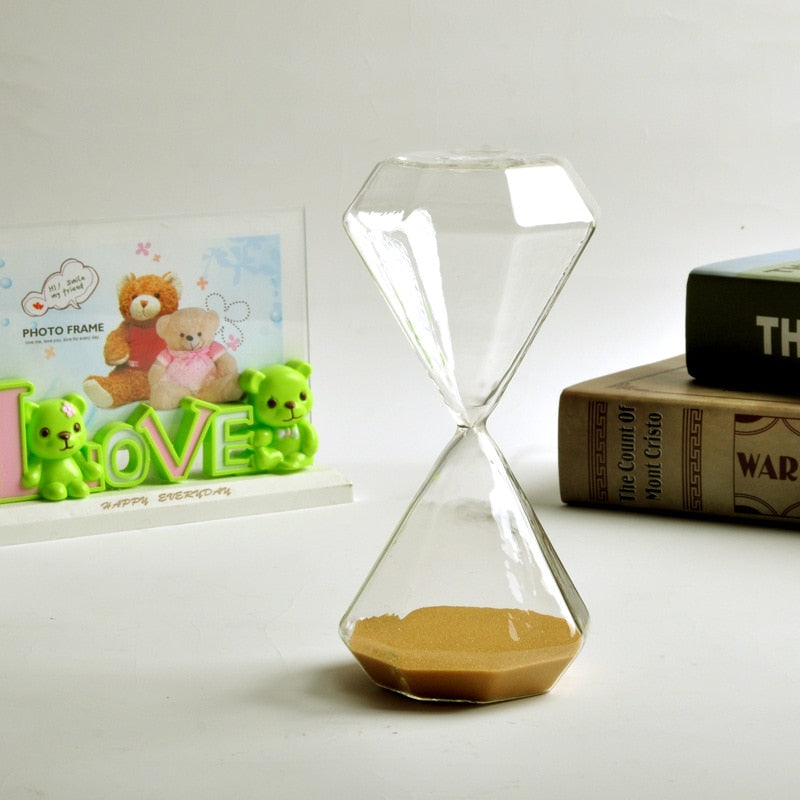 Hjemix | 5–60 Minutters diamant sandglass, sandglass, sandglass, barnegave, sandglass, hjemmeinnredning, tilgjengelig i flere fargealternativer