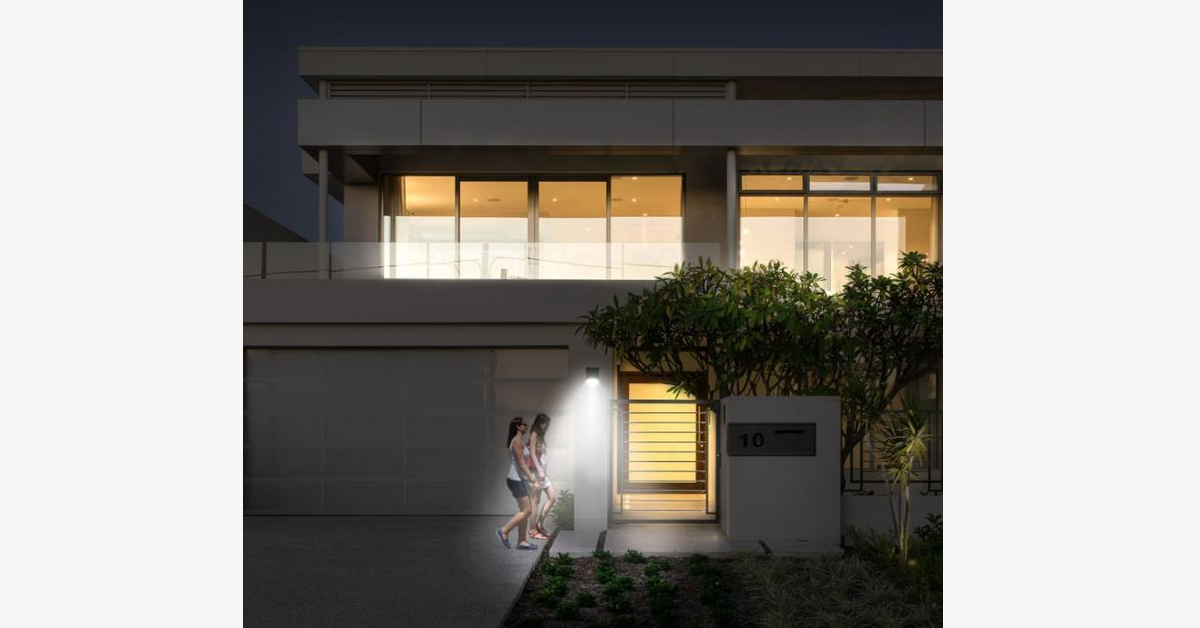 Hjemix | Solar LED Sensor Vegglampe – Gjør din del for miljøet og øk sikkerheten i området ditt