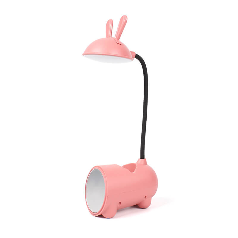 Hjemix | BunnyGlow Kreativ LED Berøringslampe med Penneholder | USB Lading | Skrivebordslampe | Barneromsdekor