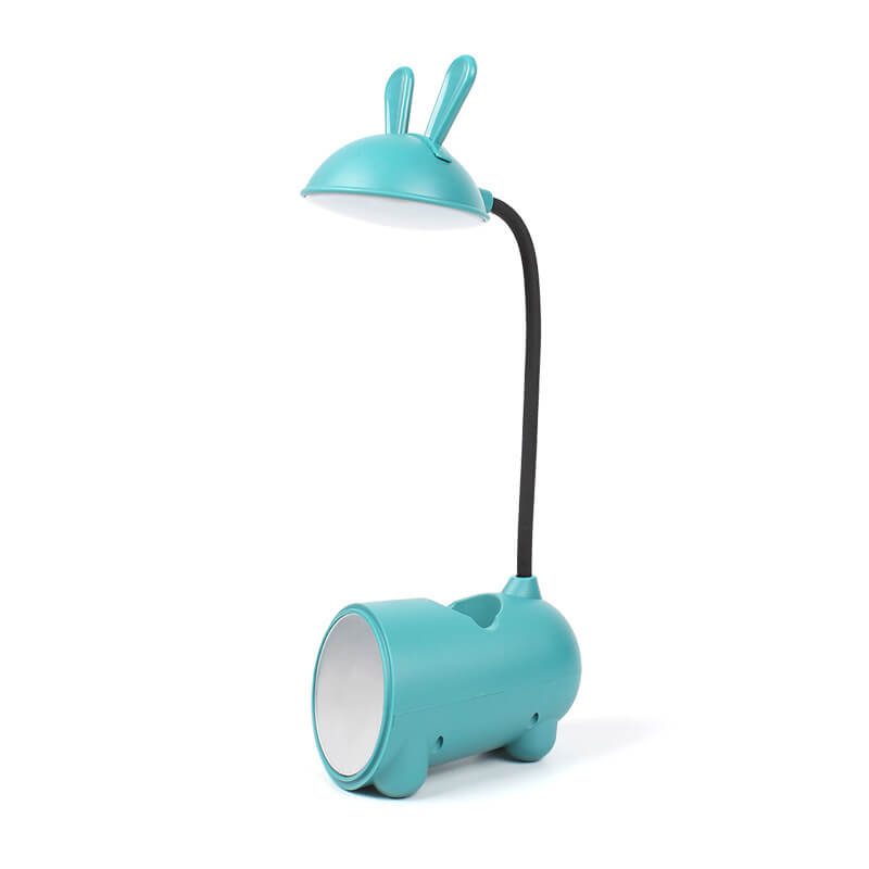 Hjemix | BunnyGlow Kreativ LED Berøringslampe med Penneholder | USB Lading | Skrivebordslampe | Barneromsdekor