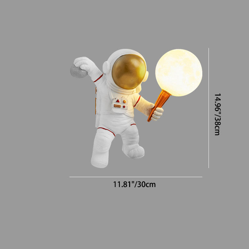 Hjemix | CosmoBuddy Astronaut Vegglampe | Kreativ Design | Harpiks & ABS | LED Soveromslampe