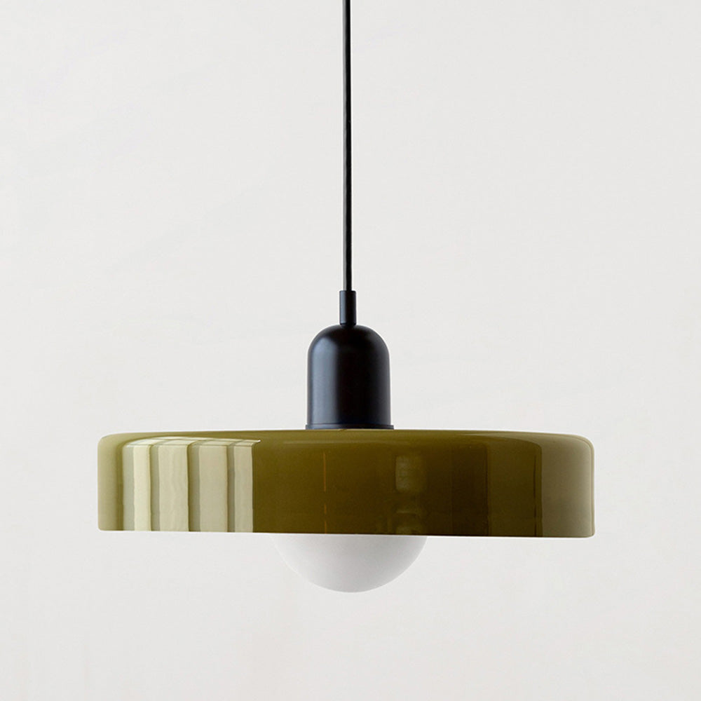 Hjemix | Pendellampe laget av farget glass | Elegant hengelampe i Bauhaus-stil | Designlampe for stue og spisestue