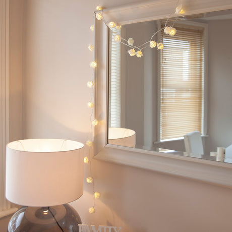 Hjemix | 30 LED Rose Fe Fairy Lights varm hvit