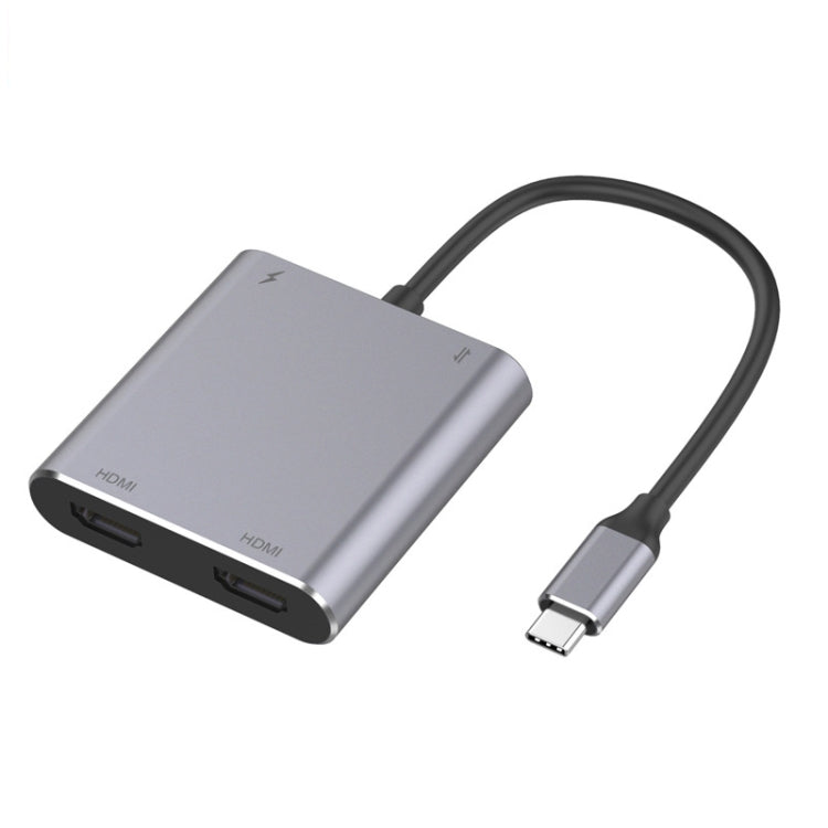 Hjemix | 4 i 1 Type-C til Dual HDMI + USB + Type-C HUB Adapter