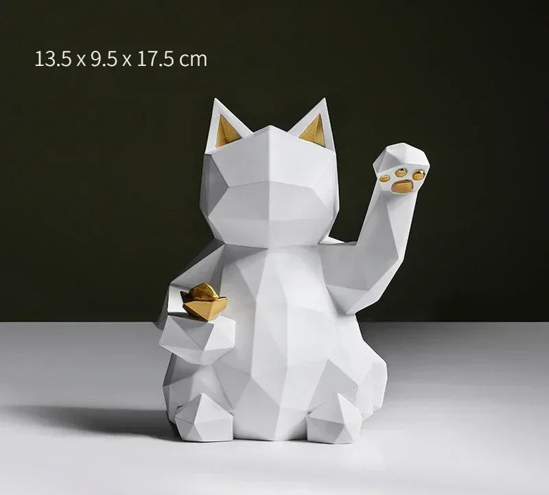 Hjemix | Nordisk Minimalisme Geometri Lykke Katt Statuer