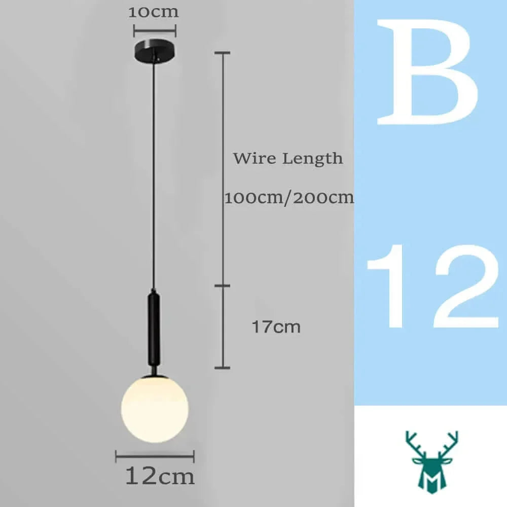Hjemix | Mid-Century Modern Glass Ball Pendant Light